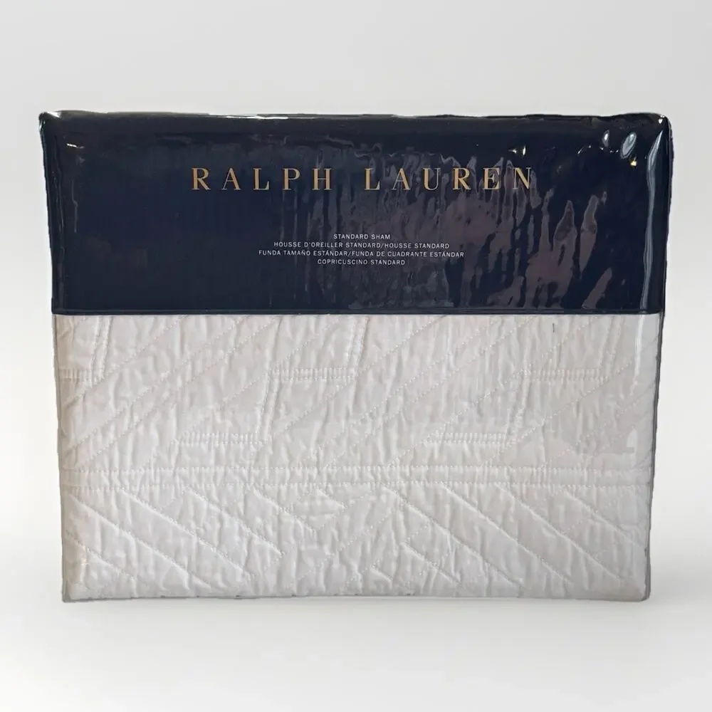 Ralph Lauren Oakfield Full Queen Standard Size Sham White 100 Percent Cotton